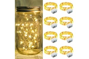 chzk 8 Pack Fairy Lights Battery Operated 7FT 20 LED Mini String Lights with 3 Lighting Modes Waterproof Twinkle Lights for E