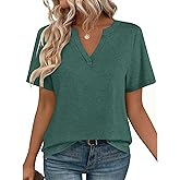 Zeagoo Womens Tops Short Sleeve V Neck Tee Shirts Cute Dressy Casual Clothing Business Work Blouse
