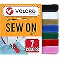 VELCRO Brand Sew on Tape 15ft x 3/4 in Variety Pack 7 Colors for Fabrics Clothing and Crafts, Substitute for Snaps and Button
