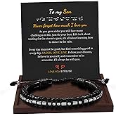 Valentines Day Gifts for Him Boyfriend Morse Code Bracelets for Men Husband Mens Bracelets Graduation Gifts for Him Fathers Day Adjustable Leather Bracelet Motivational Birthday Annivesary Jewelry Stocking Stuffers