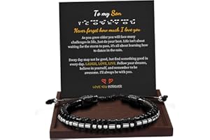 BTYSUN Inspirational Gifts for Men Morse Code Bracelets Mens Bracelets Graduation Gifts for Him Fathers Day Adjustable Leather Bracelet Motivational Birthday Annivesary Jewelry Stocking Stuffers for Men