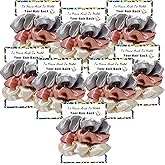 Banugo 24Pcs Satin Scrunchies, Soft Hair Scrunchies for Bridesmaids, Bridesmaid Proposal Gifts (Rose Gold, Elegant Gray, Beige, Silver, Champagne)