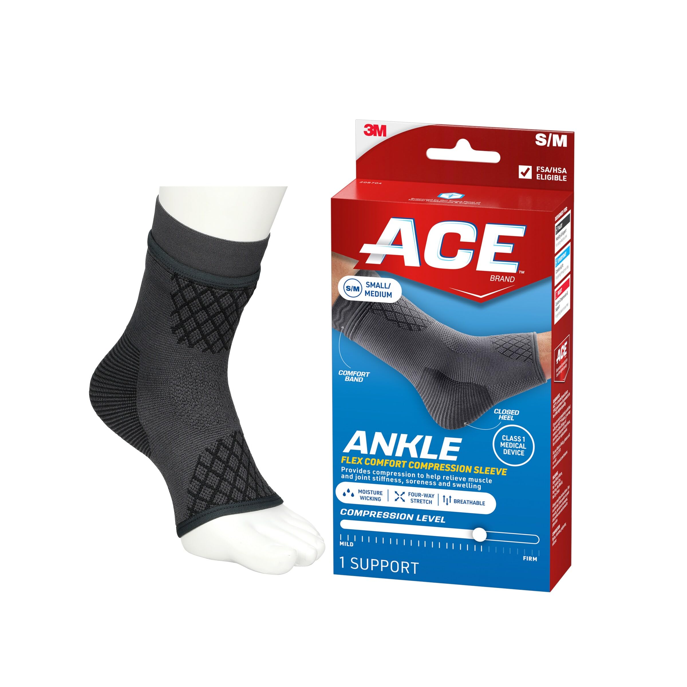 Photo 1 of ACE Brand Flex Comfort Compression Ankle Sleeve 208704, S/M