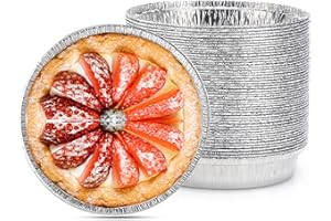 Beasea 6" 50 Pack Pie Tin Disposable Tart Pans Mini Pie Pans Aluminum Foil Tins Plates Baking Foil Pans for Pizza Pies Quiche