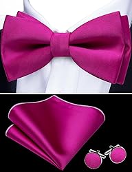Barry.Wang Magenta Bow Ties for Men Pre-tied Bow