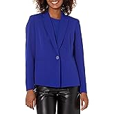 Kasper Womens 1 Button Panel Seamed Jacket W/ 2 Slit