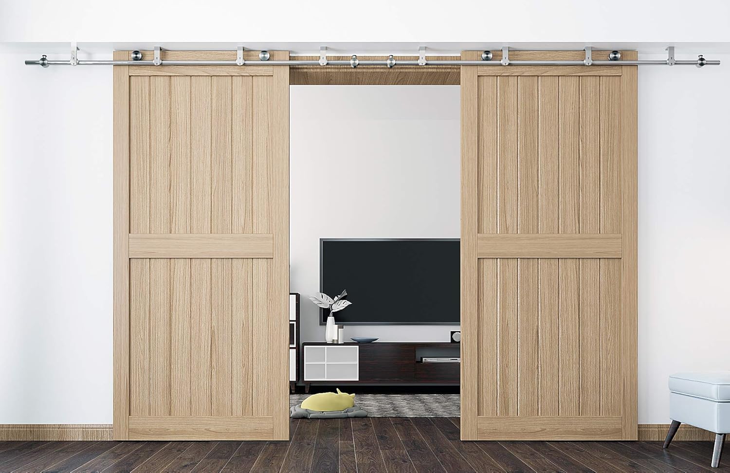 Amazon Com Diyhd Ssceiling 16ft Mount Sliding Barn Wood Track