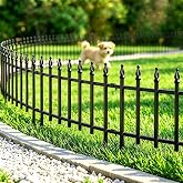 Thealyn 18"H x 22"W Decorative Metal Garden Border Fence, 5 Panels, 9.17Ft | Rust-resistant coating | No dig installation | Flexible design | Flower beds, paths, yards &amp; landscape edging