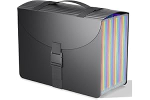 TOPCJ File Organizers with Handle,25 Pockets Accordion File Organizer,Portable Expanding File Folder for Receipt,Bill, A4/Letter Size Paper,Documents,a-z Tabs Included in Filing Folder Frosted