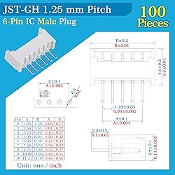 CQRobot 100 Sets/800 Pieces 1.25 mm Pitch 6-Pin