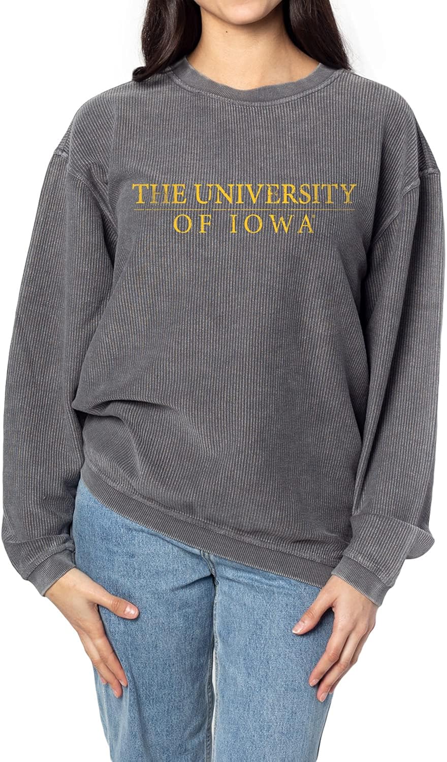 Chicka-d Women's Old School Crew Sweatshirt - Ash Grey, NCAA Licensed, Super Soft