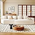 115.7" Pure Foam Modular Sectional Sofa,2-Piece Set with 5 Pillows - Chenille Jacquard Curved Couch,No Assembly Required,Upholstered Couches for Living Room & Bedroom (Beige#51)
