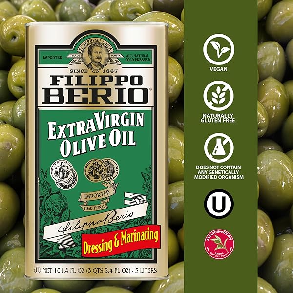 FILIPPO BERIO COLD PRESSED EXTRA VIRGIN OLIVE OIL, 101.4 OUNCE TIN