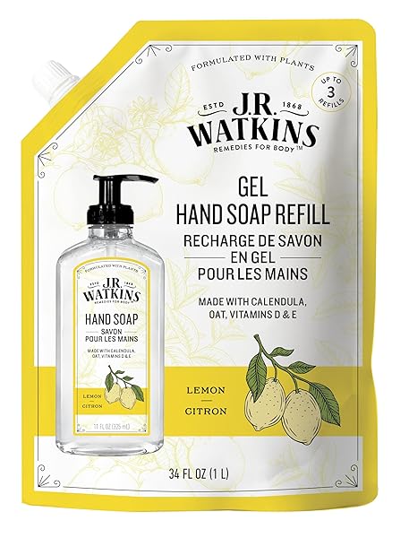 J.R. WATKINS LIQUID HAND SOAP LEMON REFILL, 34 FL OZ