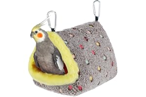 MEWTOGO Medium Warm Bird Nest House - Cozy Bird Bed for Cage with Mat, Hanging Hammock Shed Hideaway Hut for Budgerigar Monk Parakeet Rose-Ringed Parakeet Plain Parakeet Sun Conure Cockatiel