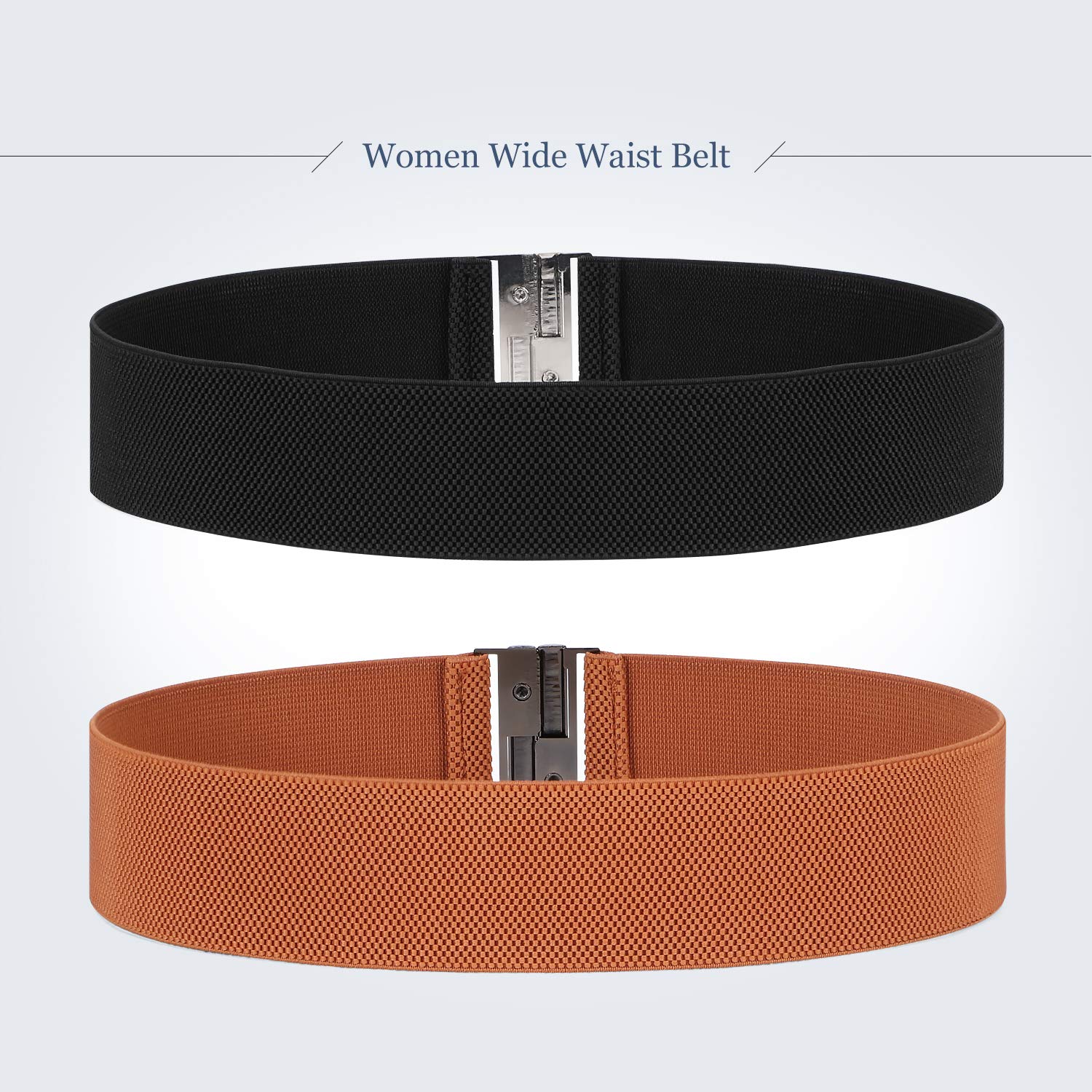 Women Vintage Elastic Wide Waist Belt Stretchy Trimmer Waistband for Dress