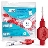 TePe Original Interdental Brush, Red, for Cleaning Teeth Gaps, 25pcs | Reusable soft dental brushes. Color-coded sizes target plaque in tooth gaps, braces &amp; implants to support better gum health.