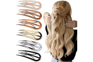 TIEFEBENE 6PCS French Hair Pins for Women, Tortoise Shell French Pins Hair, Large Hair Styling Pins for Thin Thick Hair, 3 Internal Teeth Hair Sticks, Hair Pin for Buns, French Twist Pin,Christmas Gifts