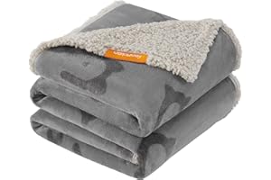 Feandrea Waterproof Dog Blanket, Sherpa Fleece Pet Throw Blanket for Medium and Large Dogs, Cats, 60 x 50 Inches, Reversible 