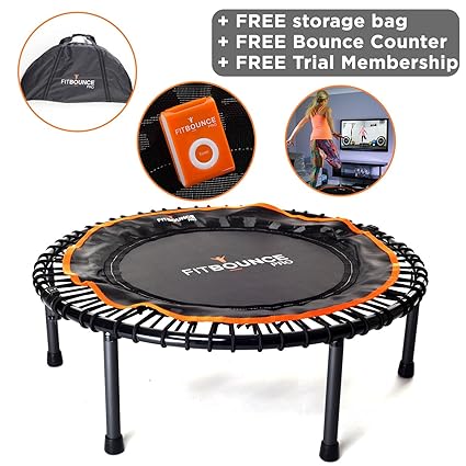 FIT BOUNCE PRO – Best Seller – faltbares, qualitativ hochwertiges Gummiseil-Mini-Trampolin inkl. Tragetasche und Sprungzähler