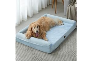 WNPETHOME Dog Beds for Large Dogs, Orthopedic Sofa Dog Bed Mat Pillow with Removable Waterproof Cover, Egg-Foam Dog Crate Bed for Medium Large Dogs