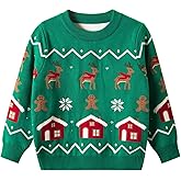 Danny D Boys & Girls Cartoon Christmas Sweater Casual Crewneck Winter Long Sleeve Pullover Tops