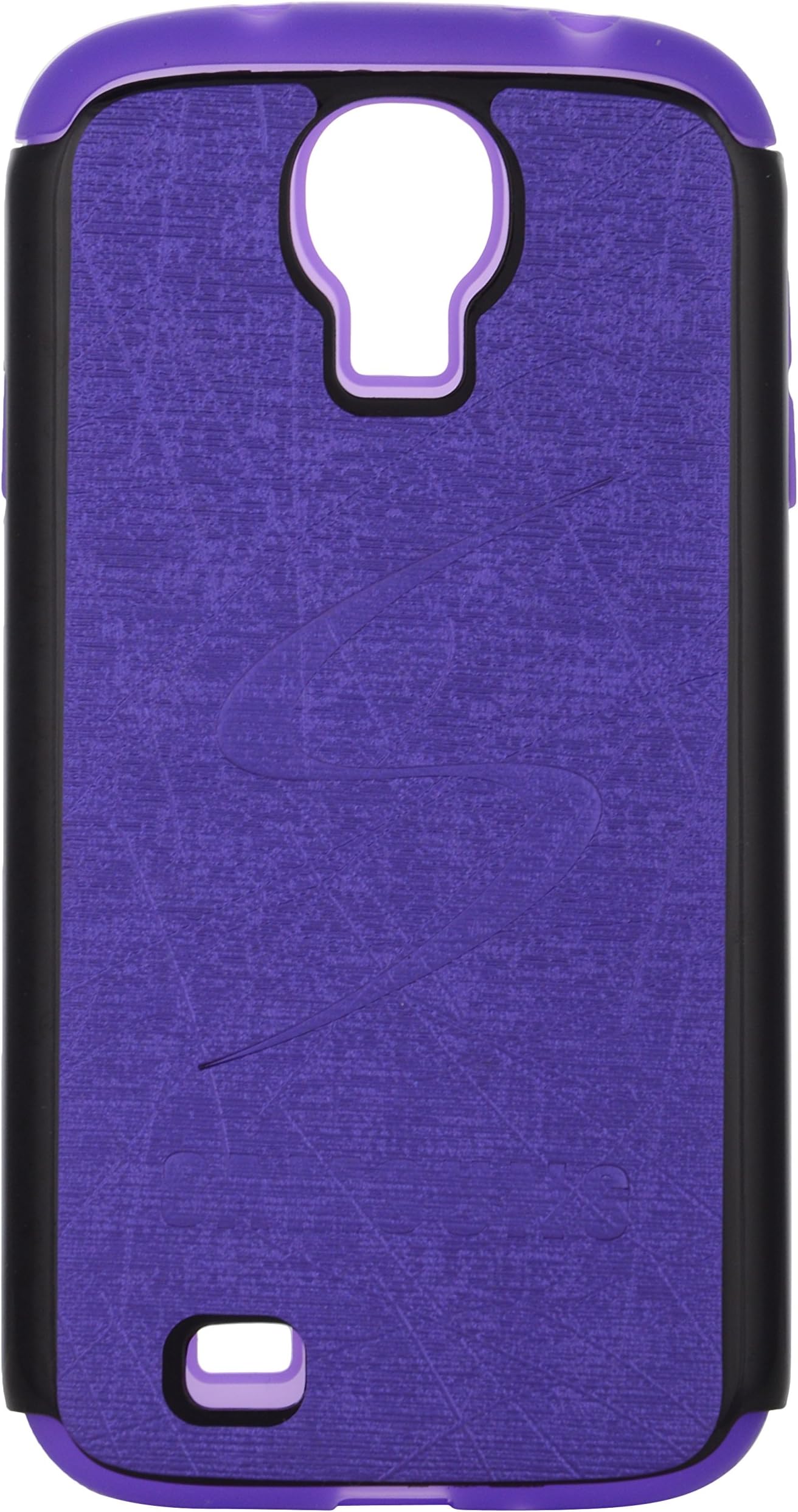iCandy™ Leather Finish Hybrid Hard PC + Soft Rubber 2-in-1 Back Cover for Samsung Galaxy S4 S9500 - Purple