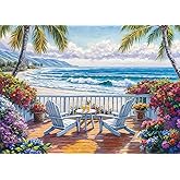 Seaside Lifestyle Jigsaw Puzzles 1000 Pieces for Adults | Large Poster Included, Back Letters Hints/A-D Sections, Dust-Free, Finished Size 27.56×19.69inch, Family Indoor Activity