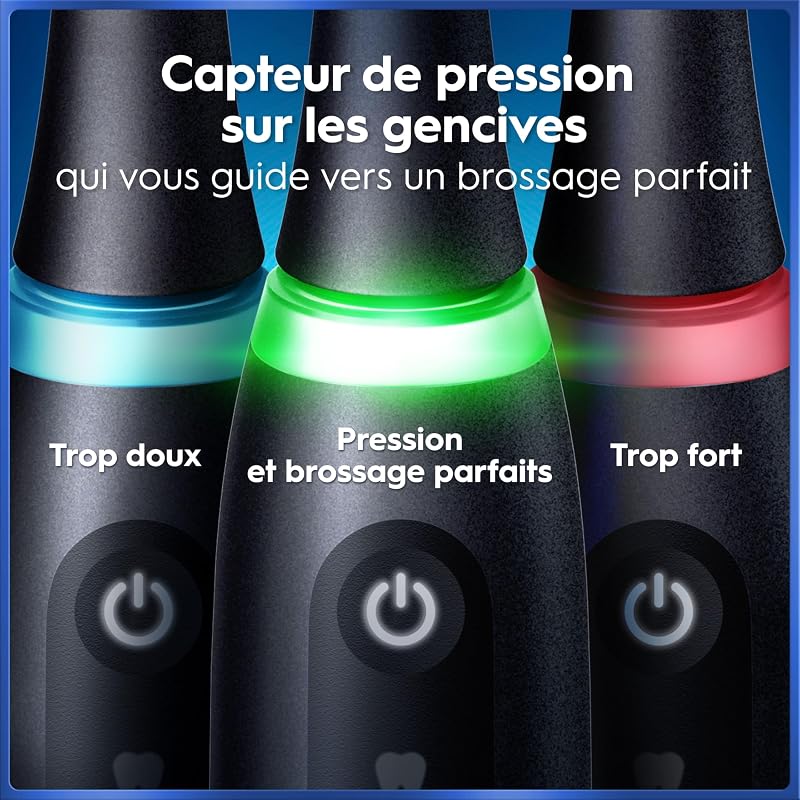 Brosse A Dents Electrique iO 9 Bleue, 7 Modes De Brossage Dont Blancheur Et Soin Des Gencives, 16 Zones De Nettoyage, Ecran Interactif, Brossette Oral B De Rechange, Etui De Voyage