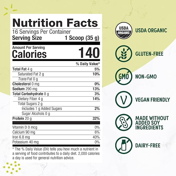 PURELY INSPIRED PLANT-BASED PROTEIN POWDER FOR MEN & WOMEN, CREAMY FRENCH VANILLA (16 SERVINGS) – VEGAN & ORGANIC – 20G OF PEA PROTEIN POWDER FOR SMOOTHIES & SHAKES – DAIRY-FREE, & GLUTEN-FREE