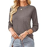 SimpleFun Womens Fall Sweaters Wool Blend Lightweight Long Sleeve Basic Crew Neck Pullover Sweater Tops Dressy Casual