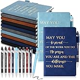 Booson 20 Pcs Employee Appreciation Gifts Bulk Thank You Leather Journals Inspirational Ballpoint Pens Motivational Notebooks for Team Nurses Volunteers Retirement Coworker Leaving Gifts (Classic)