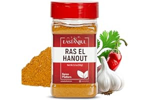 Eastanbul Ras El Hanout Spice, 5.3oz, Meat Seasoning, All-in-One Ras El Hanout Moroccan Spice Blend, North African Baharat Blend, Farm Fresh International Seasonings, Low Sodium, No MSG, No Filler
