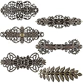 Geyoga 6 Pieces Vintage Hair Barrettes for Women Retro Flower French Pearl Crystal Rhinestones Clips Hair Pins for Women Styling Accessories(Classic Style)