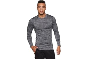 RBX Active Men's Athletic Performance Long Sleeve Crew Neck Fleece Lined Insulated Fitted Base Layer T-Shirt