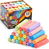 JOYIN 30 Pack Washable Sidewalk Chalk Set 10 Colors Non-Toxic Kids Gift