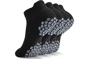 SITOISBE Pilates Grip Socks - Cushioned Slipper Non-Slip Grippy for Women Men Yoga - Barre Workout Hospital Sticky Socks