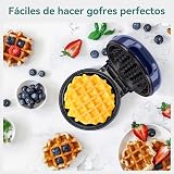 SNAILAR Mini Waffle Maker 550W Blue Non Stick Cool Touch Compact view 5
