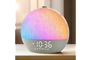 Zelaclock Sunrise Alarm Clock, White Noise Sound Machine, Sunlight Alarm Clocks for Bedrooms, 9 Natural Wake Up RGB Night Light, 30 Soothing Sounds for Heavy Sleepers, Baby, Kids, Adults