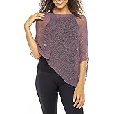 Back From Bali Womens Sheer Poncho Shrug Bolero, Lightweight Summer Shrug Pullover Sweater