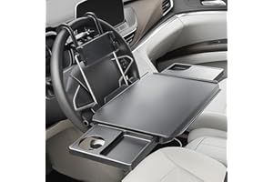 Paffenery Large Car Steering Wheel Tray Back Seat Headrest Tray with Phone Holder, Steering Wheel Desk Food Table for Car Laptop Mount Steering Wheel for Large SUVs, Trucks & Vans,18"