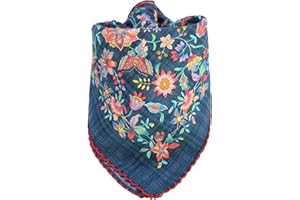 Arumary Soft Cotton & Viscose Floral Bandanas, Hair wrapper, Headband, Handkerchief, Hair scarf, Neckerchief, 21”X21” (Flower