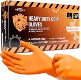 JFA Medical Large Orange Diamond Grip Nitrile Gloves Powder Free Latex Free 50 view 1