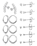 Hanpabum 10 Pairs Stainless Steel Stud Earrings