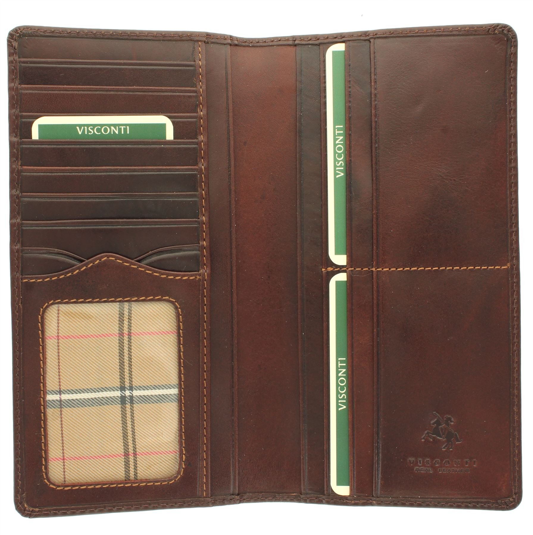 VISCONTI Monza Collection Vegetable Tanned Gents Leather Turin Jacket Wallet RFID Blocking MZ6 Brown