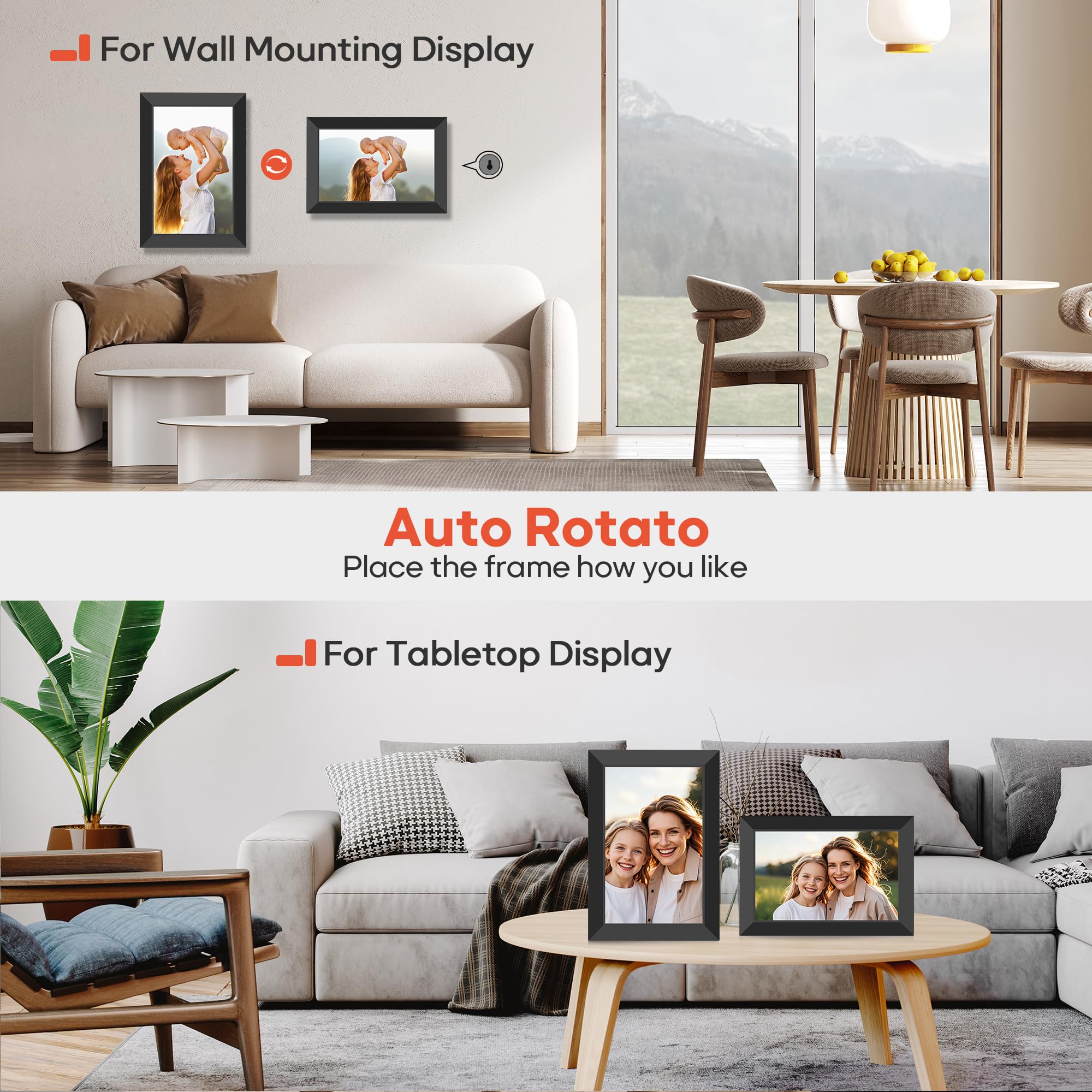 BIGASUO Digital Picture Frame, 10.1