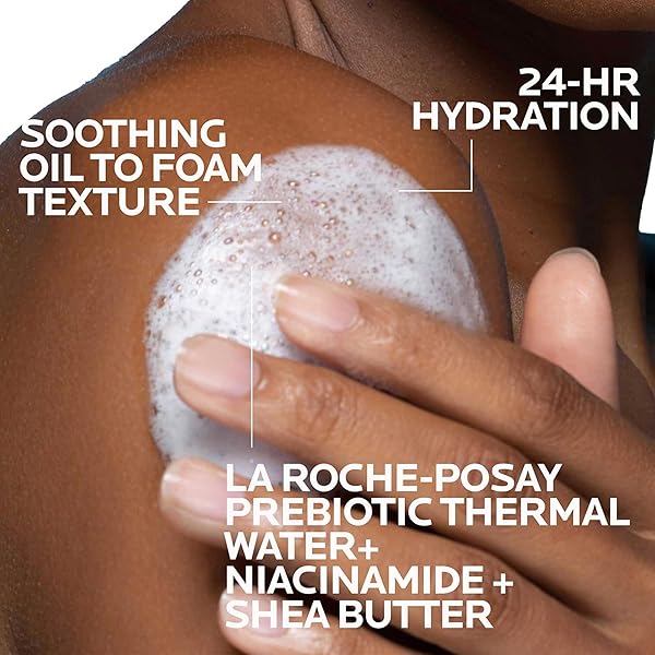 LA ROCHE-POSAY LIPIKAR AP+ GENTLE FOAMING CLEANSING OIL, GENTLE OIL CLEANSER FOR FACE AND BODY FORMULATED WITH NIACINAMIDE, LONG-LASTING 24-HOUR HYDRATION, FRAGRANCE-FREE & SOAP FREE