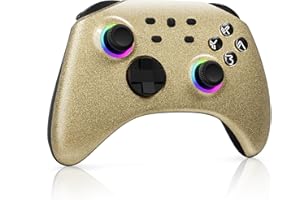 Mytrix Gold Wireless Switch Controller Compatible with Nintendo Switch/OLED/Lite Steam Deck, Pro Controller with Turbo, Motio