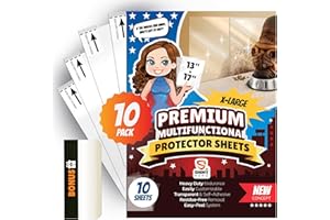 SHINY HERO 10Pack - Clear Wall & Door Protector from Dog Scratching - Anti Cat Couch Guard Plastic Sheets, Furniture Self-Adhesive Removable Sticky Tape, Transparent Thick Sofa Scratch Deterrent Frame Cover Film
