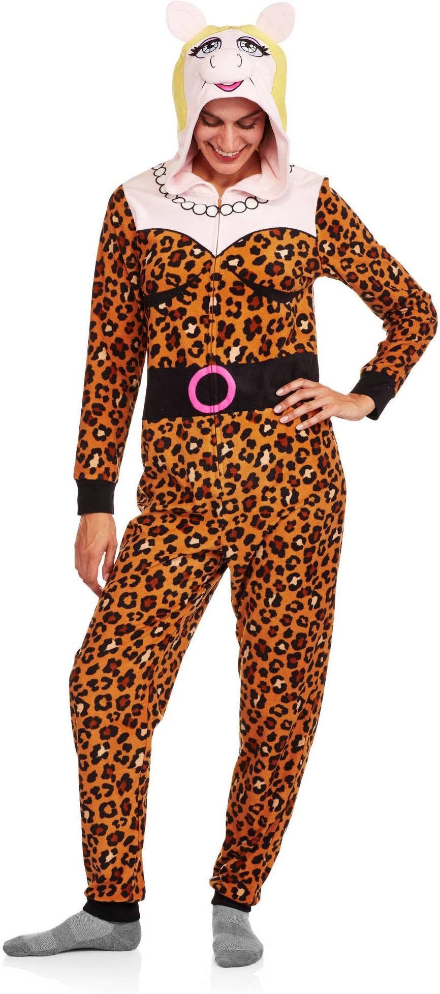 Disney The Muppets Miss Piggy Women's Union Suit Pajamas (Small/ 4-6) Brown